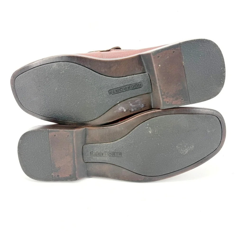 Rockport Penny Loafers Mens 12M Brown Leather Kinetic Air Circulator Lightweight